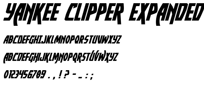 Yankee Clipper Expanded Italic font